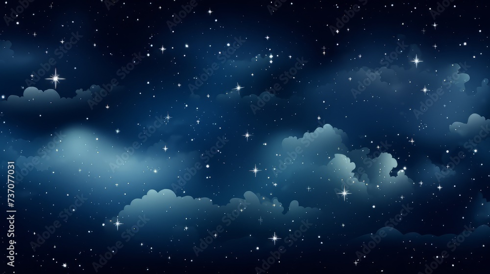 Night Sky With Stars and Clouds Illuminating the Landscape
