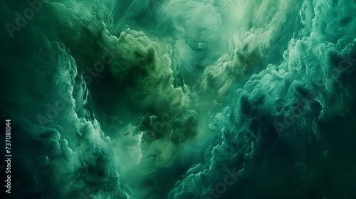 A mesmerizing blend of emerald green and sapphire blue in a fluid, abstract pattern, resembling a lush, mystical forest.