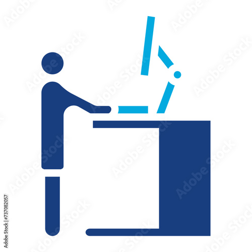Standing Desk icon vector image. Can be used for Coworking Space.
