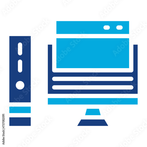 Windows Computer icon vector image. Can be used for Coworking Space.