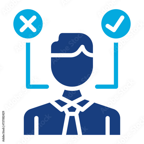 Decision Making icon vector image. Can be used for Compliance And Regulation.