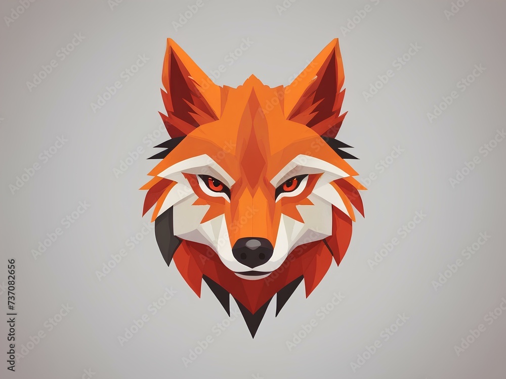 Obraz premium Logo Illustrator Animal Fox. Generative ai