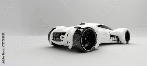 White car , future concept, automotive automobile new car technology future. futuristic sports car. Black and white sketch of hybrid car charging at electric power station. © Nataliia_Trushchenko