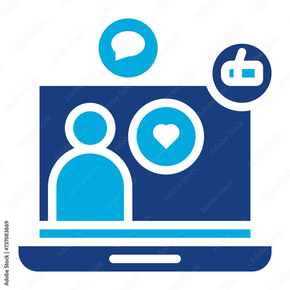 Influencer Engagement icon vector image. Can be used for Video Blog. Influencer Engagement icon vector image. Can be used for Video Blog.