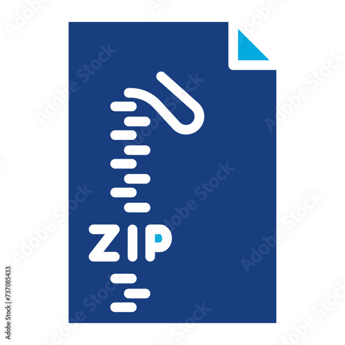 Zip icon vector image. Can be used for Documents And Files. © SAMDesigning