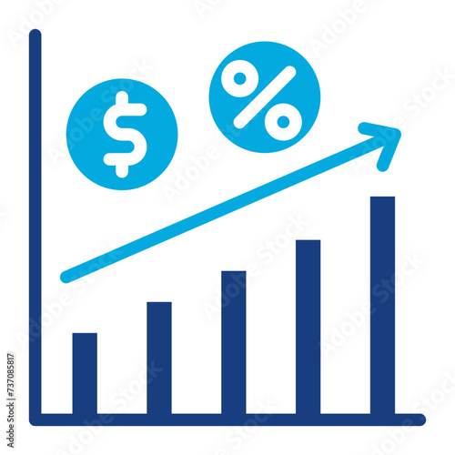 Floating Interest Rate icon vector image. Can be used for Credit And Loan.