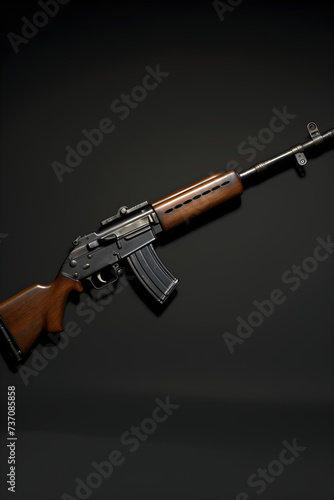 Detailed view of Classic FN FAL Semi-Automatic Rifle - A Steel Symbol of NATO's Cold War Era