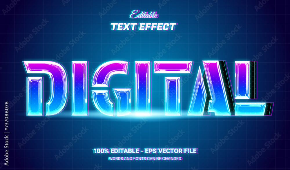 Obraz premium digital editable text effect