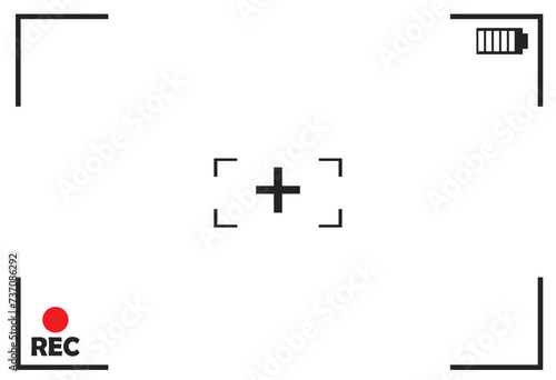Camera viewfinder rec background vector. Video screen on white background. View finder background. EPS 10