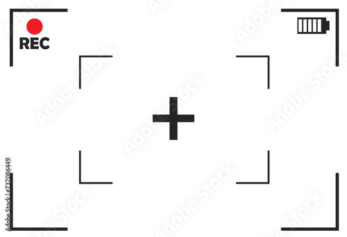 Camera viewfinder rec background vector. Video screen on white background. View finder background. EPS 10