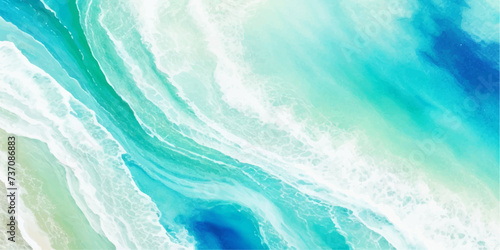 abstract soft blue and green abstract water color ocean wave texture background. Banner Graphic Resource as background for ocean wave and water wave abstract graphics 