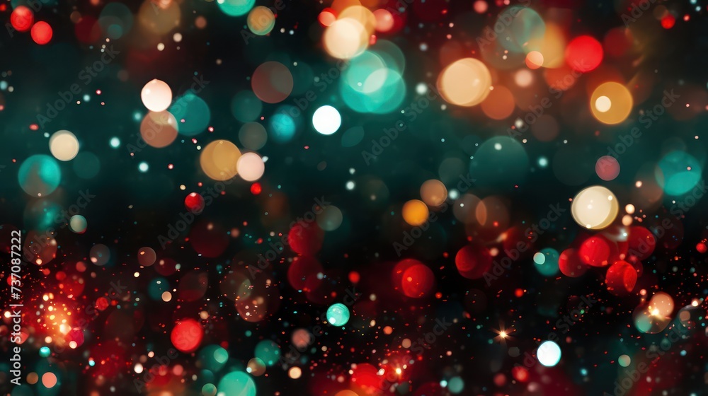 Multicolor Bokeh concept, infusing the seamless background with the vivid contrast of Red and Green lights for a visually striking composition