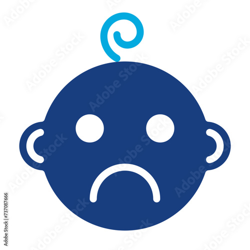 Angry Baby icon vector image. Can be used for Maternity.