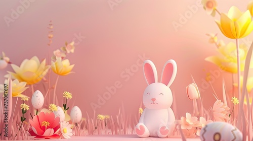 Easter Minimalistic Background: Pastel Colors and Simplicity © Mike