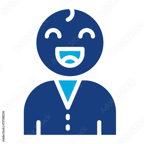 Laughing baby icon vector image. Can be used for Maternity.