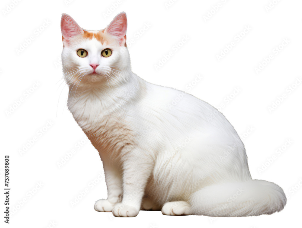 Turkish Van cat isolated on white background