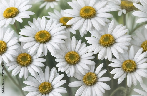 Lovely blossom daisy flowers background. Sunny meadow closeup. Daisies  wild herbs and flowers.