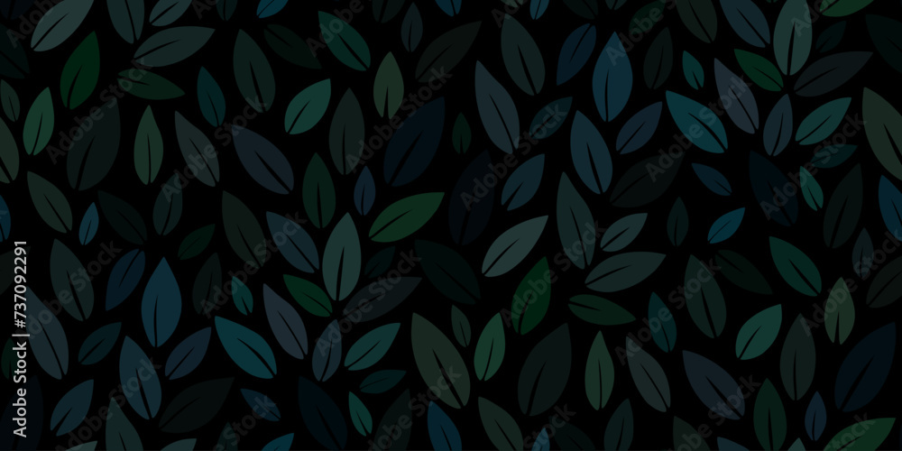 Seamless vector pattern with hand drawn leaves on a black background Seamless vector pattern with hand drawn leaves on a black background
