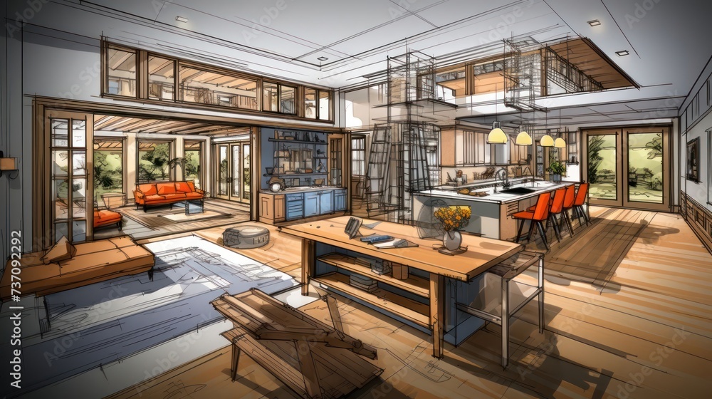 the essence of a strategic renovation plan with an image featuring design concepts, construction tools, and strategic home improvement considerations the essence of a strategic renovation plan with an image featuring design concepts, construction tools, and strategic home improvement considerations