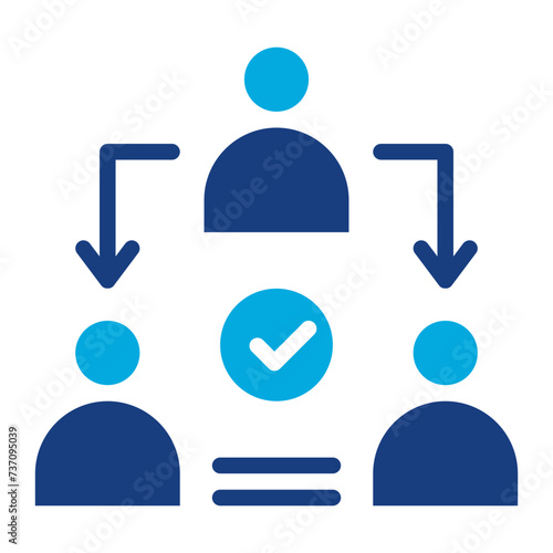 Delegation Task icon vector image. Can be used for Product Management.