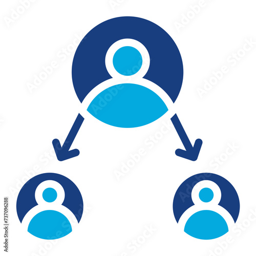 Delegation icon vector image. Can be used for Staff Management.