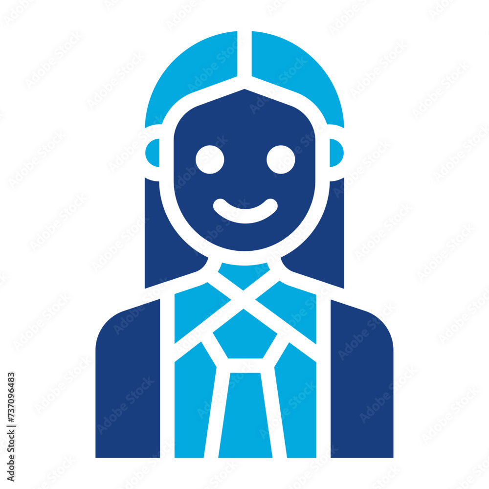 Female Manager icon vector image. Can be used for Staff Management. Female Manager icon vector image. Can be used for Staff Management.