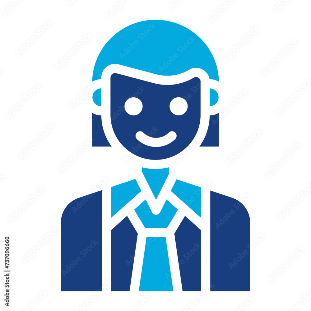 Staff Female icon vector image. Can be used for Staff Management.