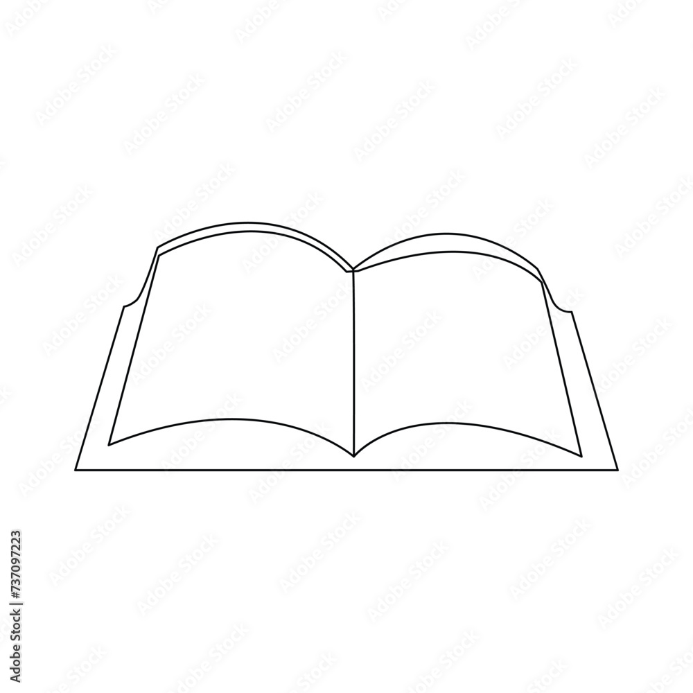 Vector in one continuous line drawing of book concept of education, library logo illustration Vector in one continuous line drawing of book concept of education, library logo illustration