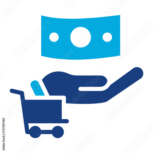 Cart Cash on Delivery icon vector image. Can be used for Ecommerce Store.