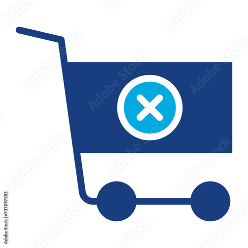 Cart Canceled icon vector image. Can be used for Ecommerce Store.