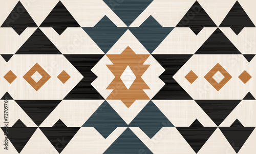 Navajo tribal vector seamless pattern. Native American ornament. Ethnic South Western decor style. Boho geometric ornament. blanket, rug. Woven carpet