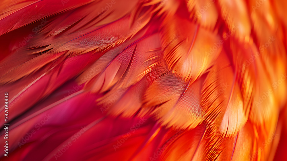 Vivid Red Feather Texture Close-up Vivid Red Feather Texture Close-up