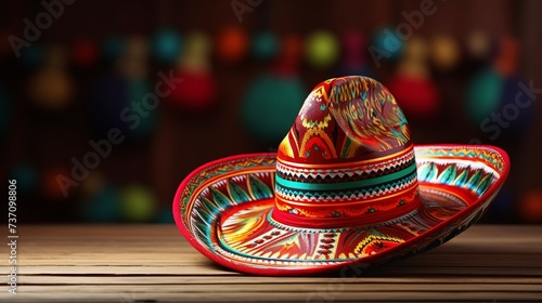 Cinco De Mayo, Mexican sombrero hat, Generative ai © Deep Ai Generation