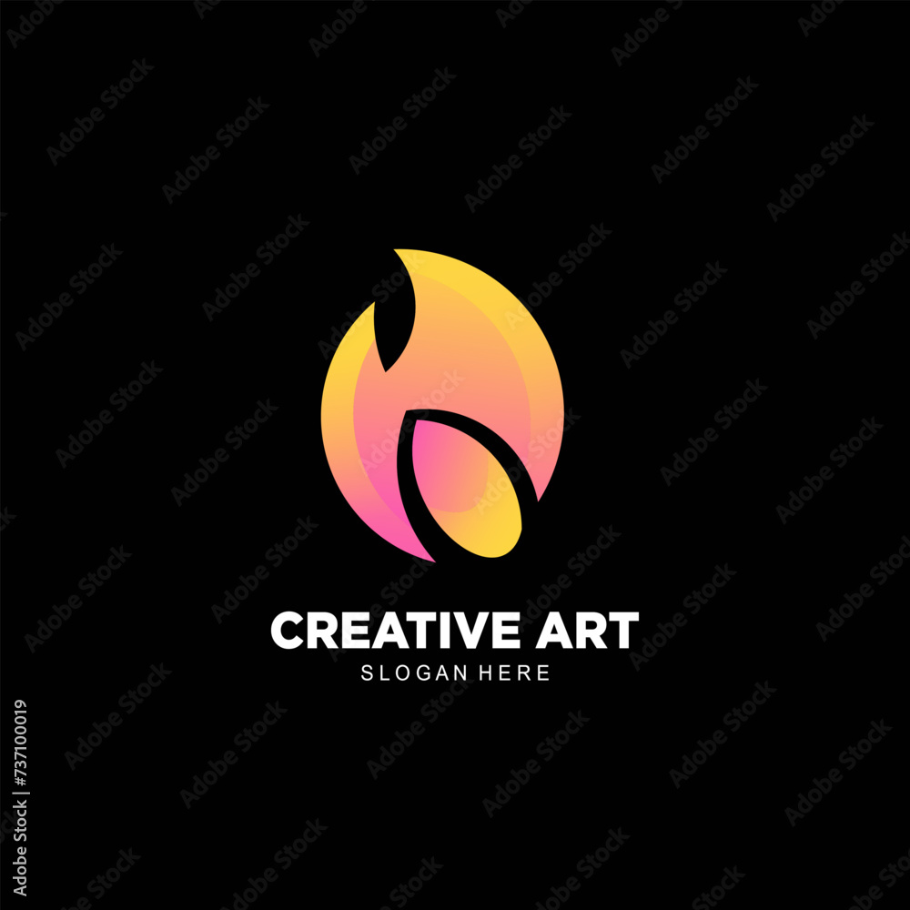 creative fire logo icon colorful gradient design creative fire logo icon colorful gradient design