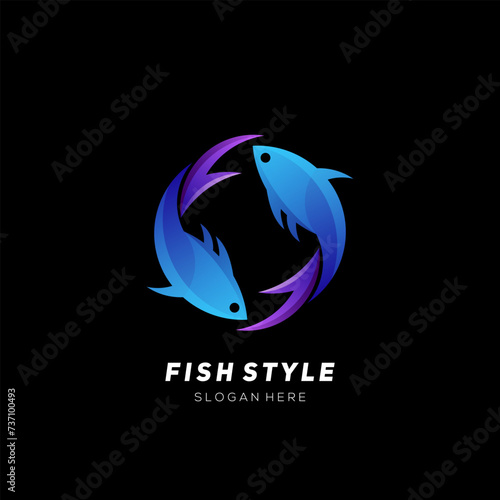 Fish Logo gradient design colorful