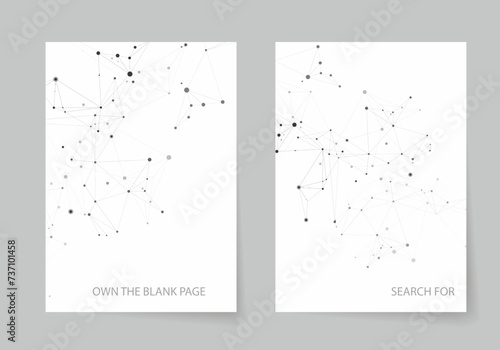 Vector brochure design, connecting dots and lines. Global network connection. Geometric abstract background