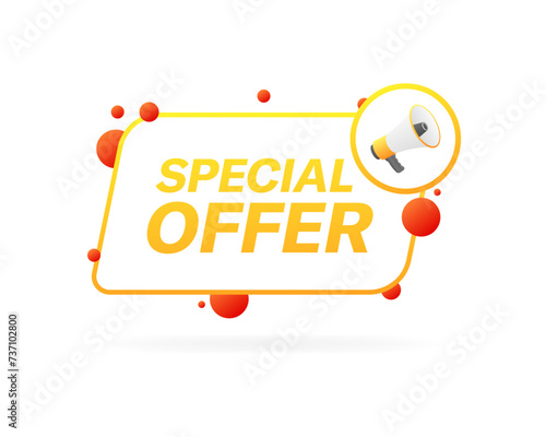 Special offer icon. Special offer sign banner. Flat style. Vector icon