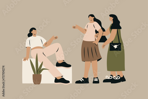 Meeting Friends Vector Illustration