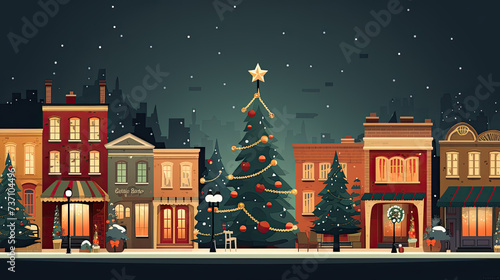 Small town adorned in festive splendor, shops aglow with holiday cheer. Thanksgiving to Christmas, a magical journey awaits in every decorated corner.