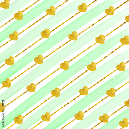seamless pattern with yellow and white hearts
