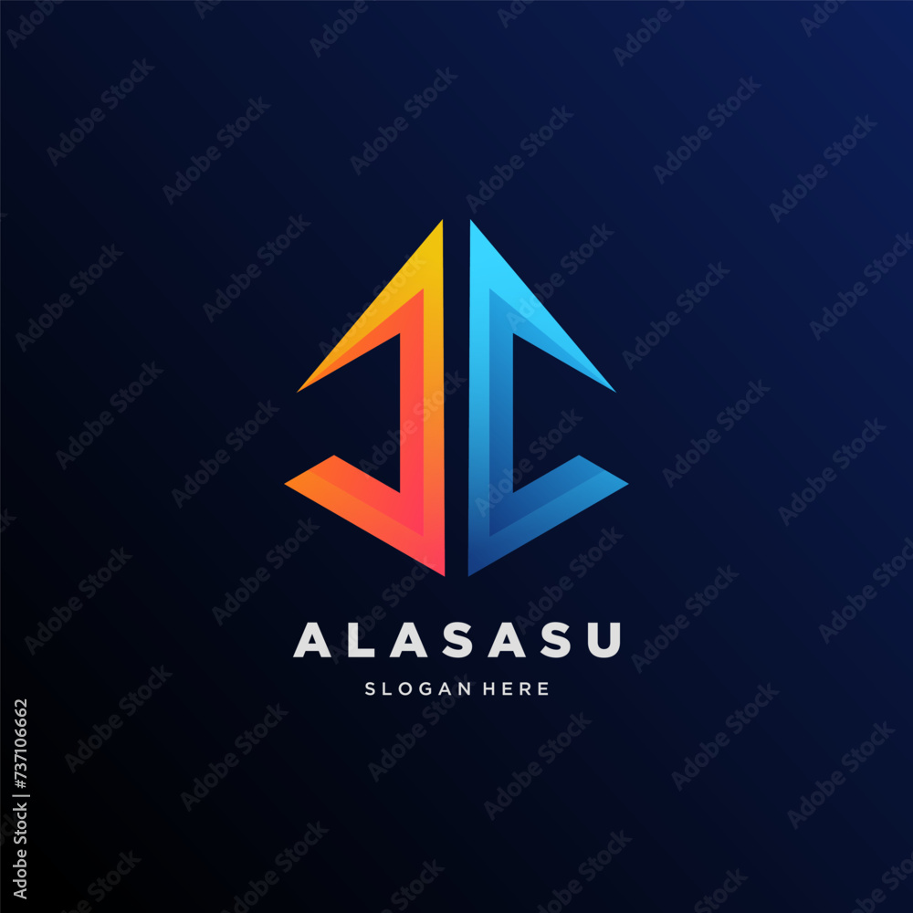 Logo company colorful gradient style Logo company colorful gradient style