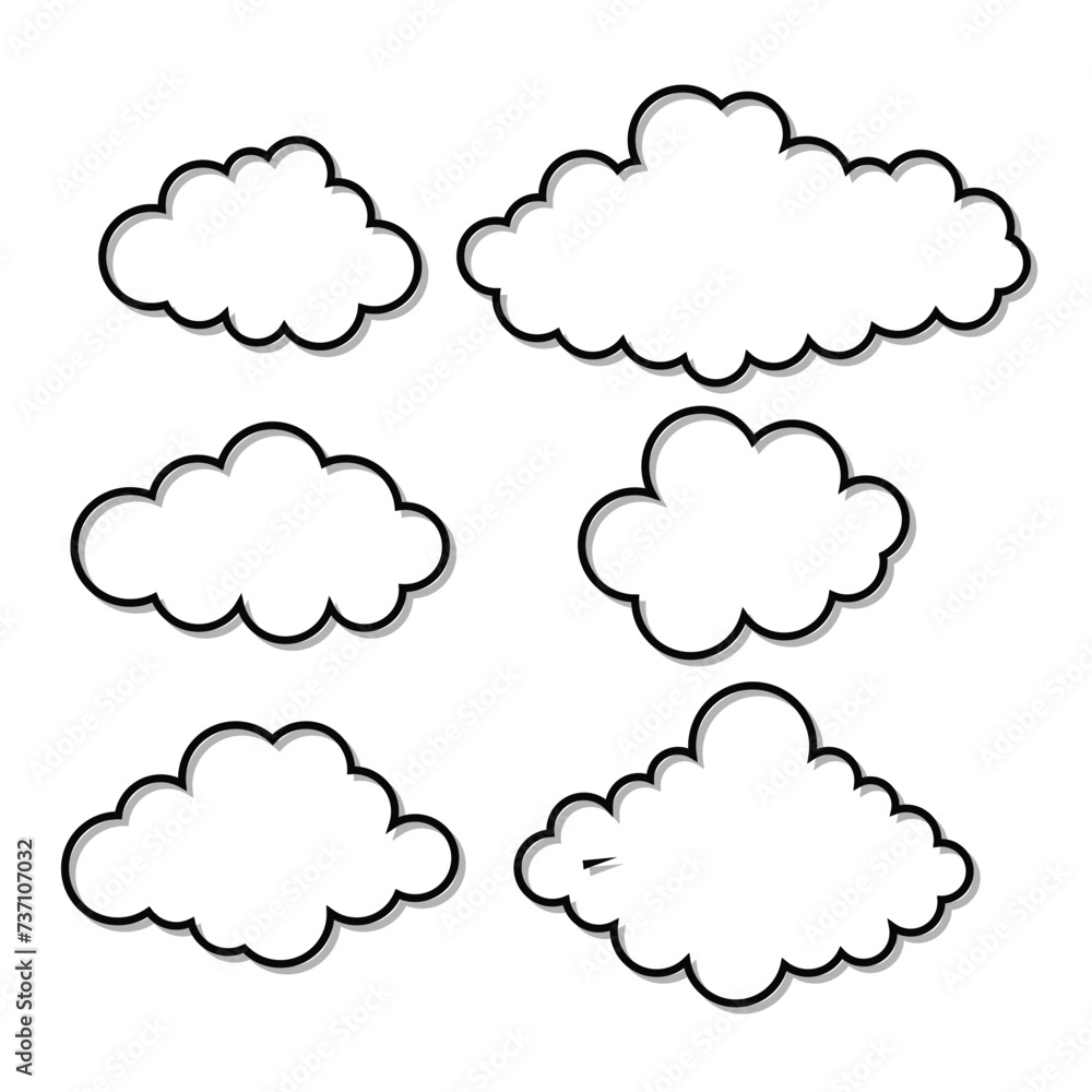 Cloud line art icon. Element of data storage solution, line cloud concept. Vector illustration of line clouds isolated on white background