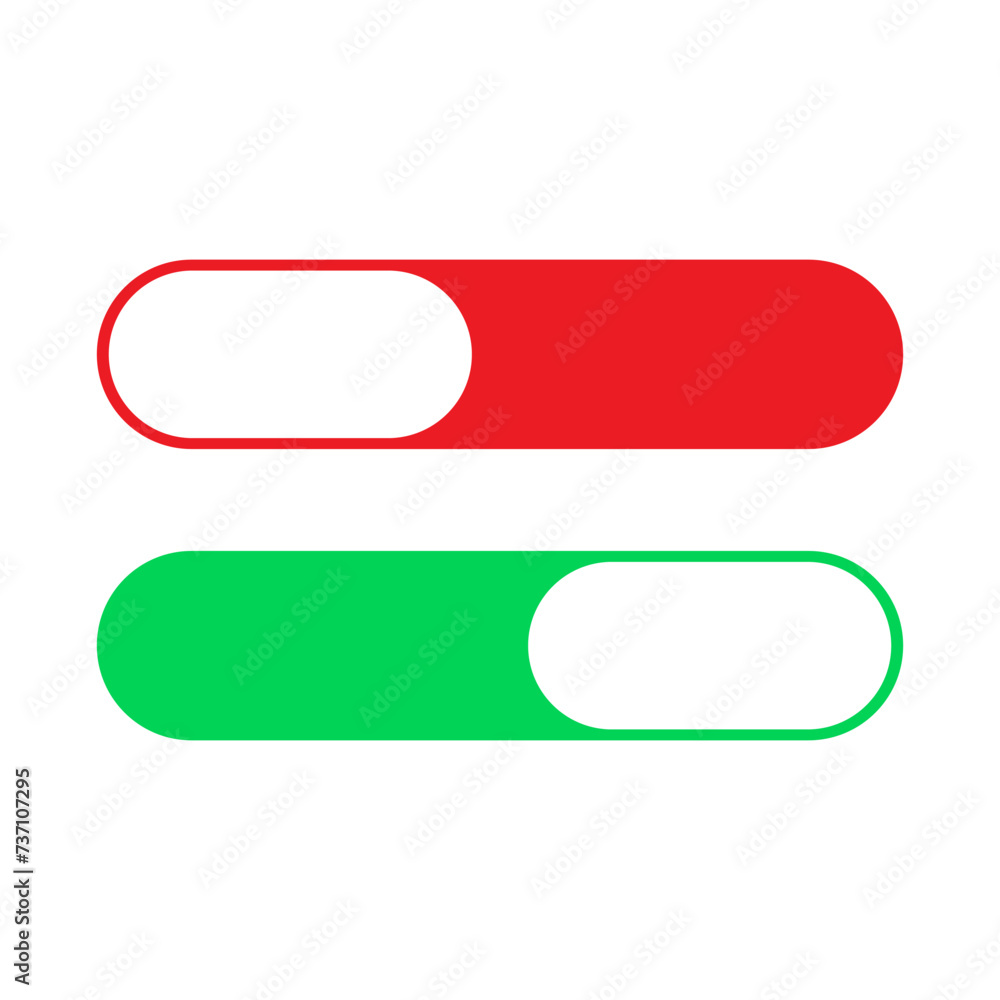 On and Off toggle switch buttons On and Off toggle switch buttons