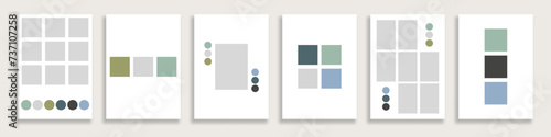 Trendy moodboard presentation set. Creative theme branding template. Collage photo frames design art
