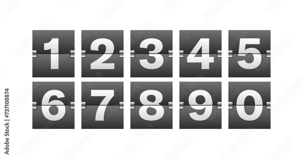 Numbers table icons. The numbers on the table are set. Flat style. Vector icons Numbers table icons. The numbers on the table are set. Flat style. Vector icons