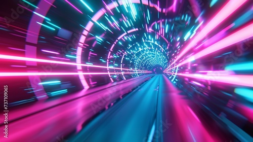 Abstract Futuristic Background Portal Tunnel