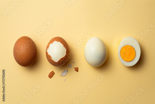 Fotografi Phases of a boiled egg