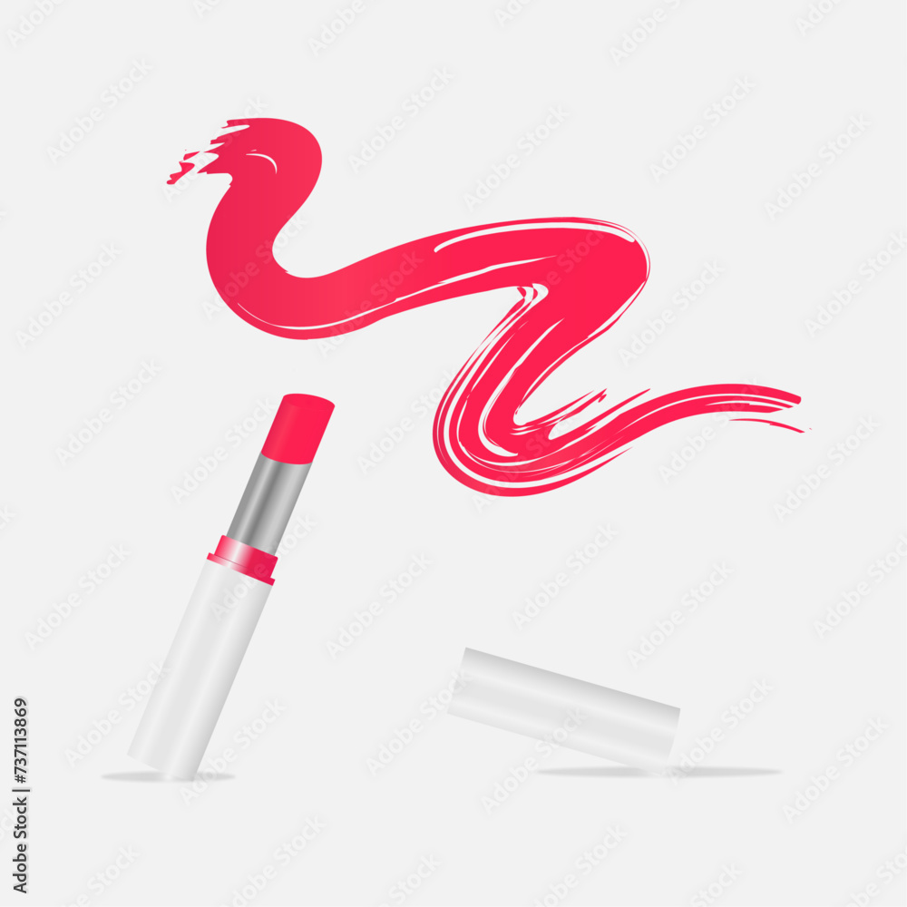 Cosmetics. Lipstick realistic style on light background. Cosmetics. Lipstick realistic style on light background.