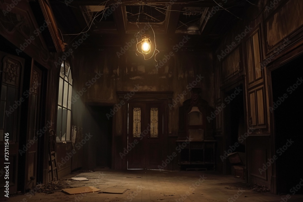 Abandoned Beauty A Dilapidated Mansion's Hidden Glamour Generative AI