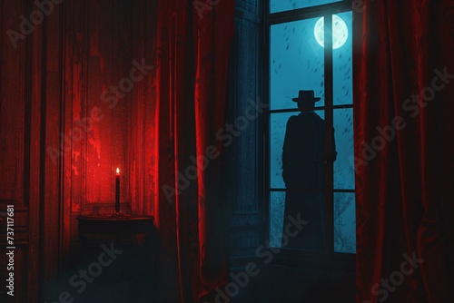 Moonlit Night A Vampire's Entrance Generative AI